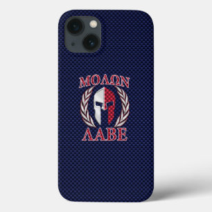 Skriv ut molon Labe Spartan Warrior Blue Carbon Fi
