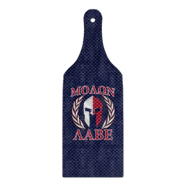 Skriv ut molon Labe Spartan Warrior Blue Carbon Fi (Framsidan)