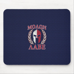 Skriv ut molon Labe Warrior Mask Blue Carbon Fiber Musmatta