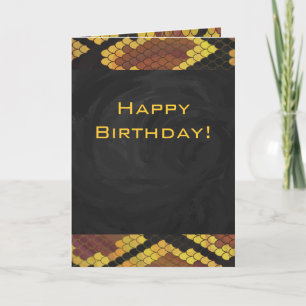Skriv ut Monogram Snake Brown och Guld Kort