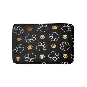 Skriv ut Mönster Black Guld i klumpdjurspö Badrumsmatta