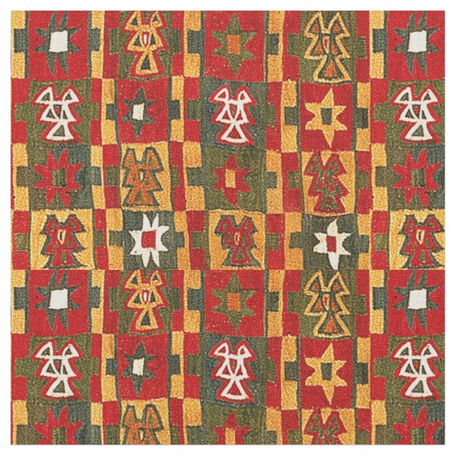Skriv ut Mönster i Antique Inca Tribal Star Tyg (Närbild)