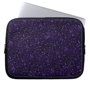 Skriv ut mörk Lila Glitter Laptop Fodral