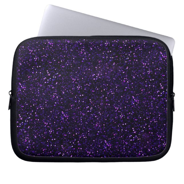 Skriv ut mörk Lila Glitter  Laptop Fodral (Framsidan)