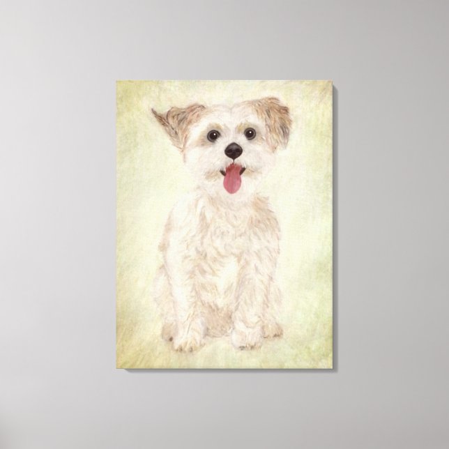 Skriv ut Morkie Hund Premium Wrapped Canvas (Framsida)