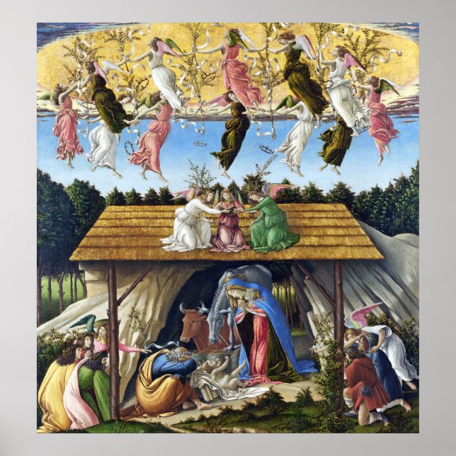 Skriv ut: Mystic Natività (detalj) från Botticelli Poster (Framsidan)