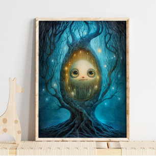 Skriv ut Mystical Forest Träd Ansikte Skriv ut T Poster