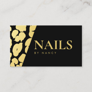 Skriv ut Nail Artist Guld Leopard Visitkort