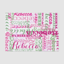 Skriv ut Namn Collage Allover Roligt rosa