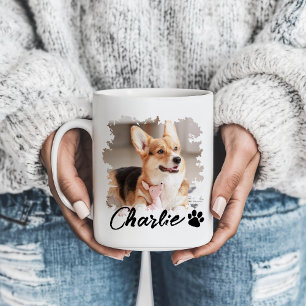 Skriv ut Namn och paw på kute-fotot Kaffemugg
