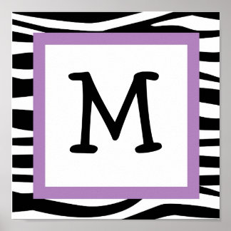 Skriv ut Namn om trendig i Zebra tryck Nursery Wal