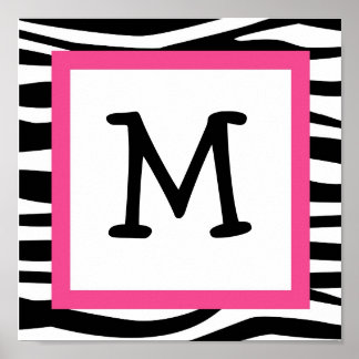 Skriv ut Namn om trendig i Zebra tryck Nursery Wal