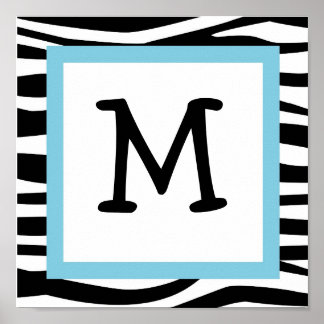 Skriv ut Namn om trendig i Zebra tryck Nursery Wal