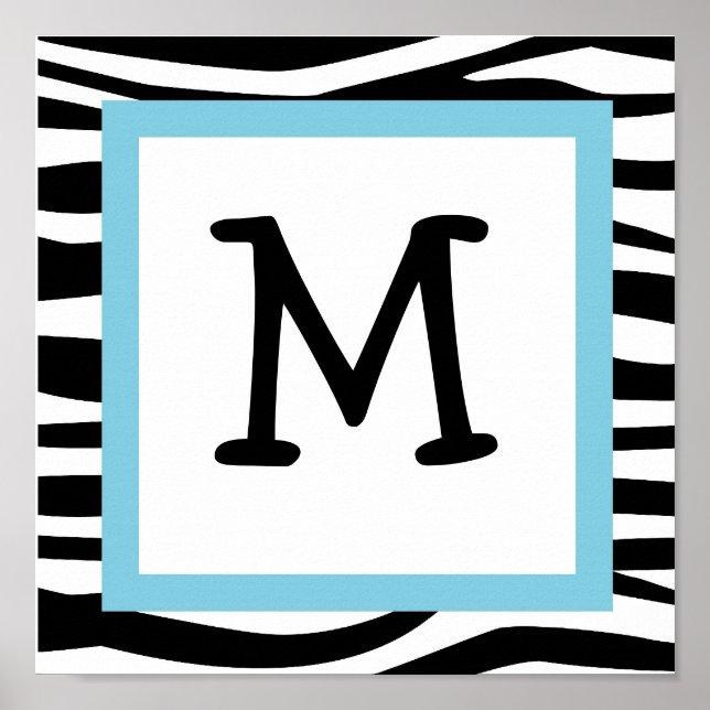 Skriv ut Namn om trendig i Zebra tryck Nursery Wal (Framsidan)