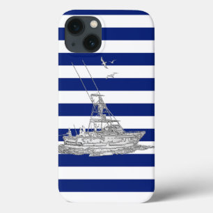 Skriv ut "Nautical Chrome Sport Fishon Navy Rand"