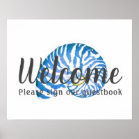 Skriv ut Nautilus Snäcka Guestbook Bröllop