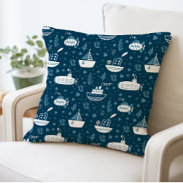 Skriv ut nautisk ubåt och båt kudde