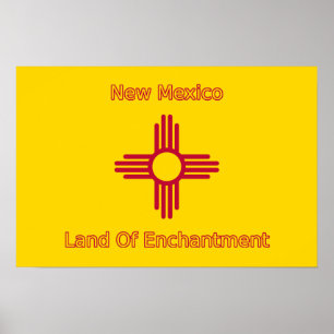 Skriv ut new mexico Flagga Poster