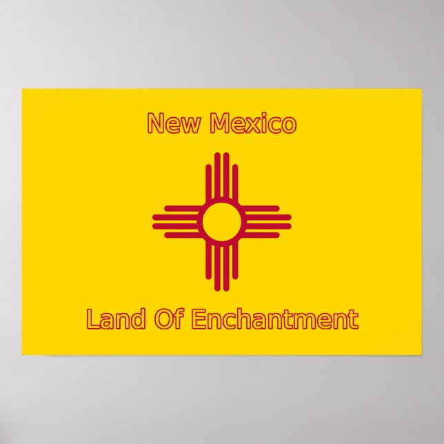 Skriv ut new mexico Flagga Poster (Framsidan)