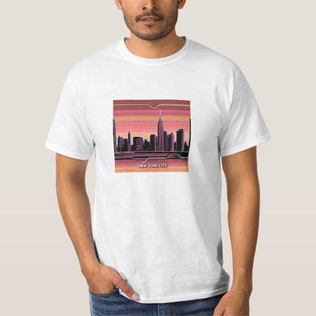 Skriv ut New York City Tshirt T Shirt (Framsida)