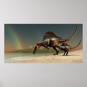 Skriv ut nosaurus Rainbow Poster