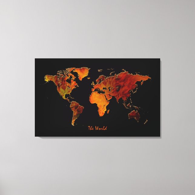 Skriv ut ny världskarta i Insida genom att dekorer Canvastryck (Framsida)