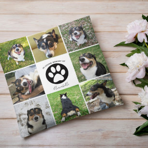 Skriv ut nyckelnamn i Hund Photo Pet Collage Paw Kudde