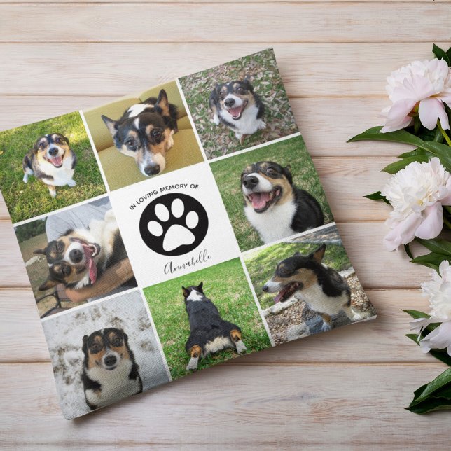 Skriv ut nyckelnamn i Hund Photo Pet Collage Paw Kudde (Skapare uppladdad)