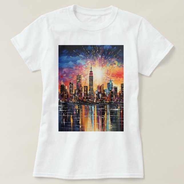 Skriv ut nytt arbete, färglöst färg, Elegant T Shirt (Design framsida)