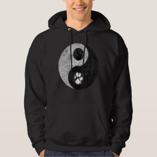 Skriv ut och skriv ut på Hund och humant Yin Yang Hoodie