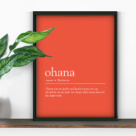 Skriv ut "Ohana" Lönnlig hawaiin-familjdefinition Poster