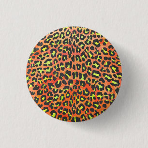 Skriv ut Orange och Gult för leopard Knapp