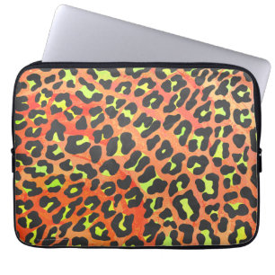 Skriv ut Orange och Gult för leopard Laptop Fodral
