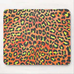 Skriv ut Orange och Gult för leopard Musmatta