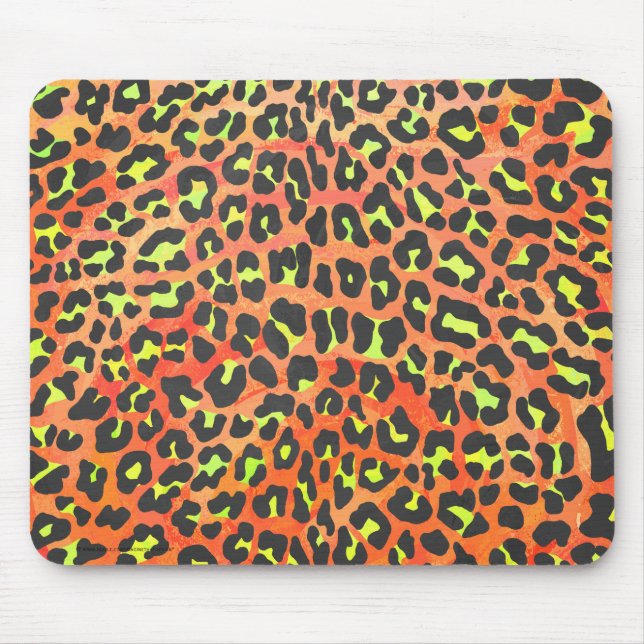 Skriv ut Orange och Gult för leopard Musmatta (Framsidan)