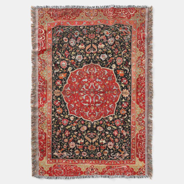 Skriv ut Oriental Persian Salting Carpet Print Filt (Framsidan Vertikal)