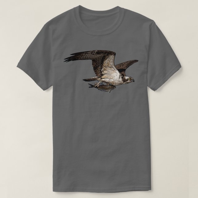 Skriv ut Osprey Holding Fish Färg T Shirt (Design framsida)