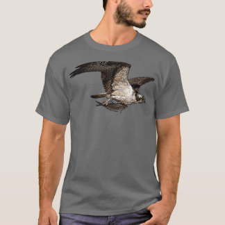 Skriv ut Osprey Holding Fish Färg T Shirt