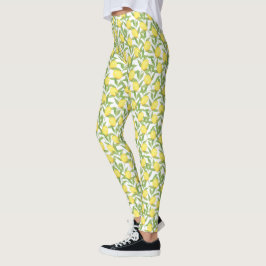 Skriv ut över citroner över hela tiden leggings