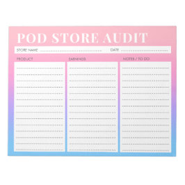 Skriv ut på begäran - lista över små företagsgrans anteckningsblock