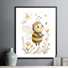 Skriv ut på Cute Bee Art Poster