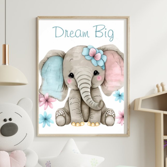 Skriv ut på Cute Elephant Boy Girl Poster (Skapare uppladdad)