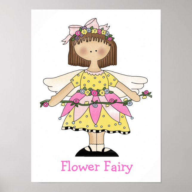 Skriv ut på Cute Girls Fairy Poster (Framsidan)