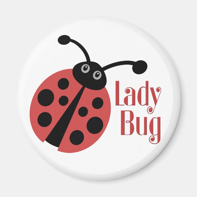 Skriv ut på Cute Ladybug Animal Magnet (Framsidan)