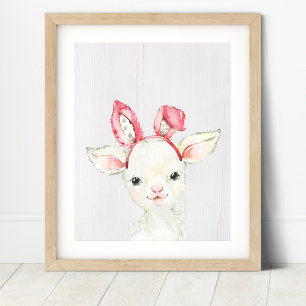 Skriv ut på Cute Lamb Farm Nursery Art Poster