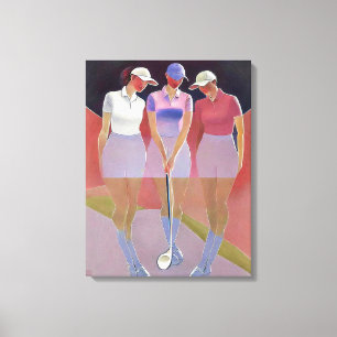 Skriv ut på damernas golferingar canvastryck