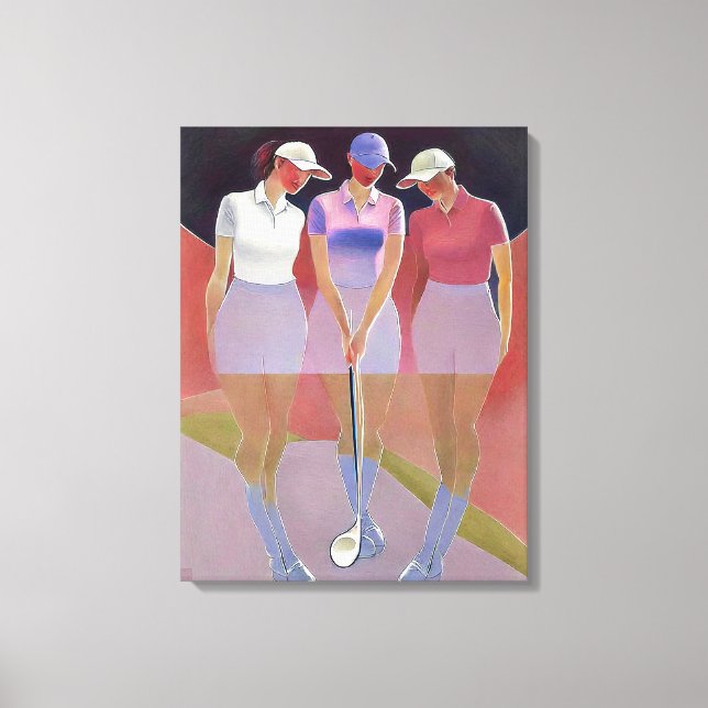 Skriv ut på damernas golferingar canvastryck (Framsida)