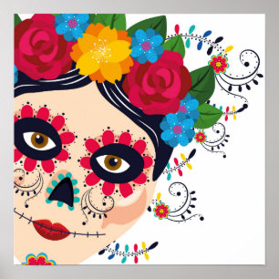 Skriv ut på Frida Ro Day of the dead Poster