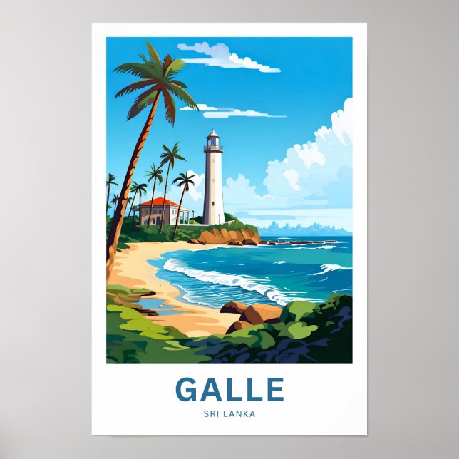 Skriv ut på Galle Sri Lanka Travel Poster (Framsidan)