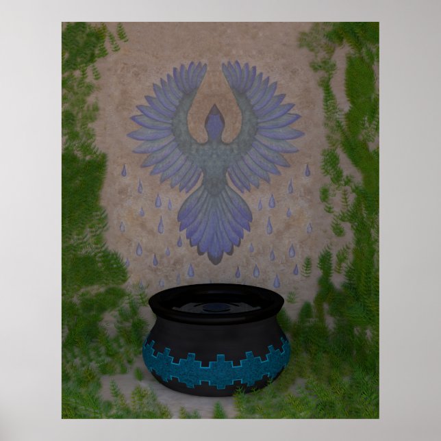 Skriv ut på rain Bird Art Poster (Framsidan)